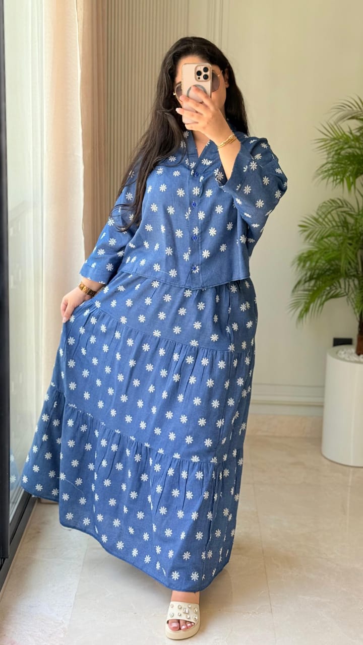 Ensemble Oversize en Denim Brodé