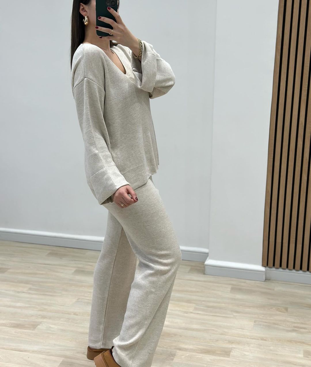 Ensemble Col V en Laine Douce