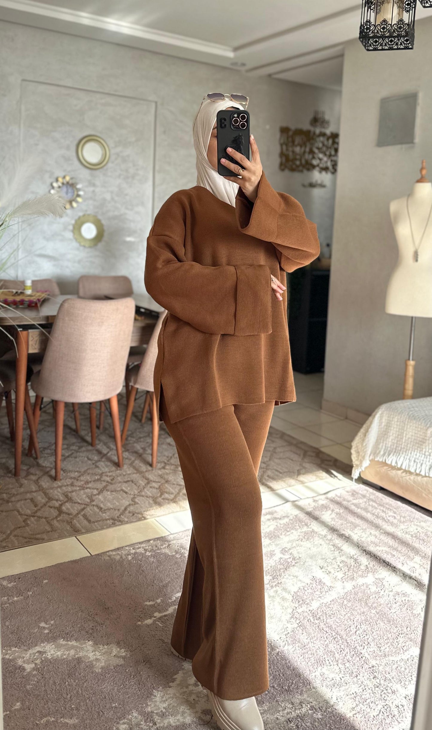 Ensemble Col V en Laine Douce