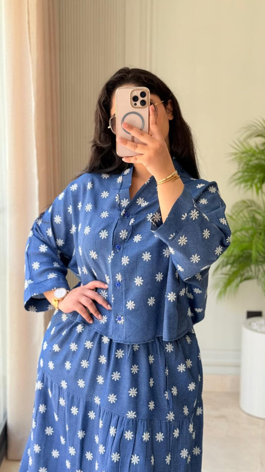 Ensemble Oversize en Denim Brodé