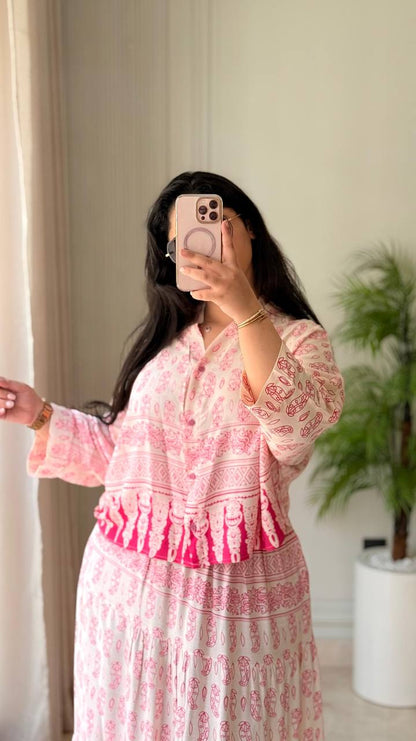 Ensemble Jupe + Chemise en tissu Le lin