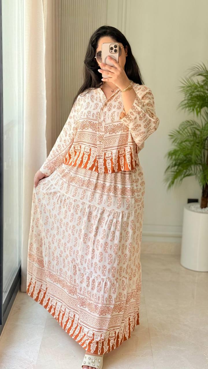 Ensemble Jupe + Chemise en tissu Le lin