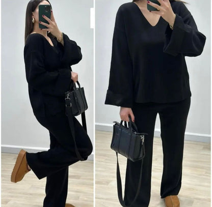 Ensemble Col V en Laine Douce