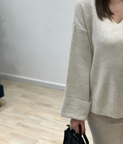 Ensemble Col V en Laine Douce