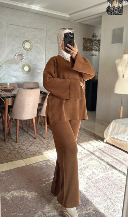 Ensemble Col V en Laine Douce